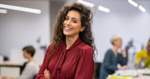 Smiling woman in an office